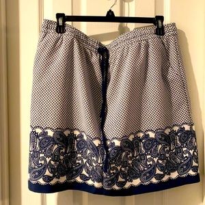 Lucy and Laurel blue and white skirt, large